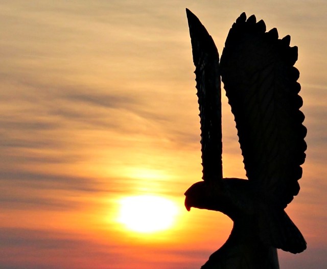 sunset silhouette erics eagle settlers watch