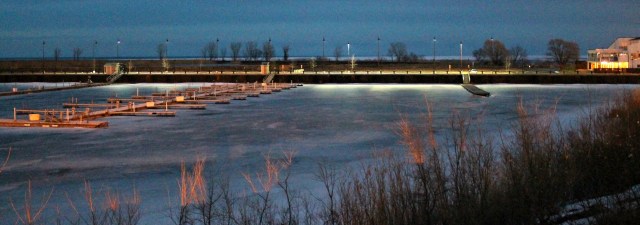 twilight and orange lights