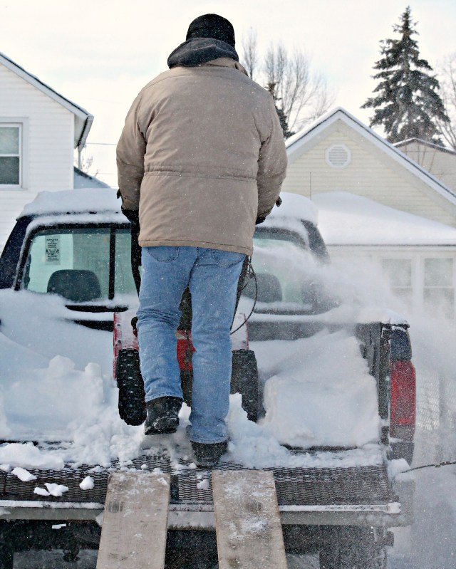 snowblowing the bed