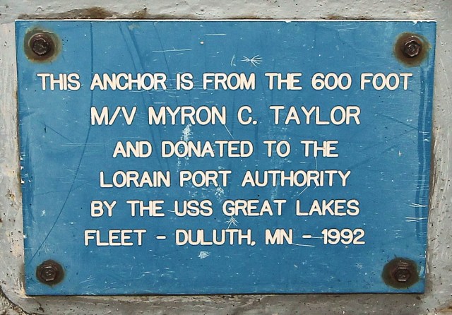 myron c taylor anchor plaque Lorain 052515