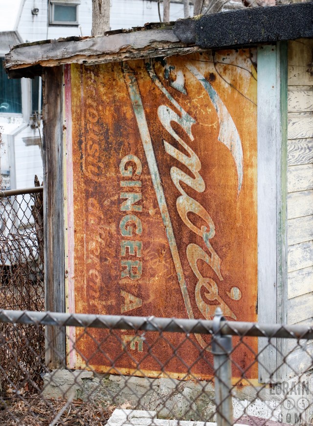 vintage vernors on a shed