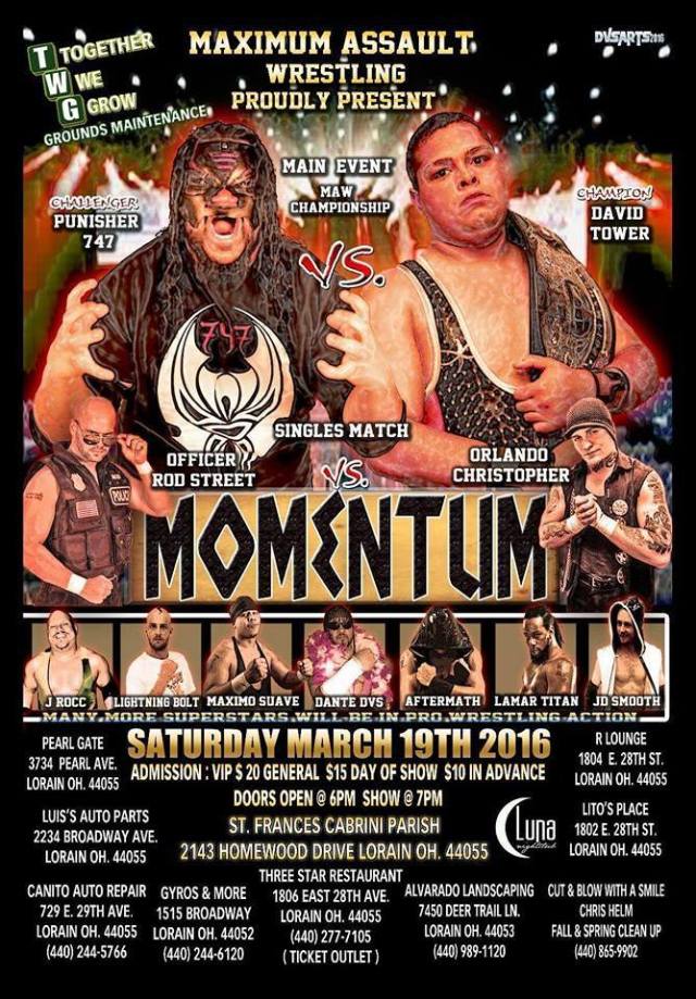 031916 Maximum Assault Wrestling David Tower
