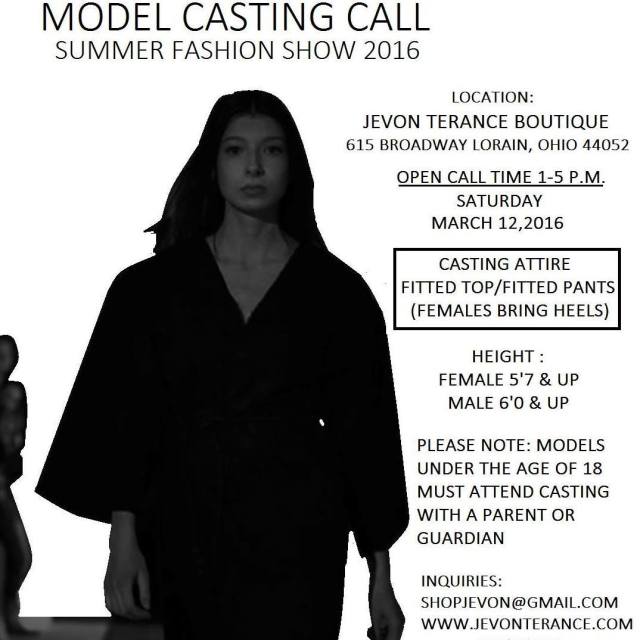 Jevon Terance Model Casting Call 031216