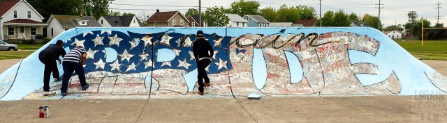 Lorain Pride Day mural in progress-4