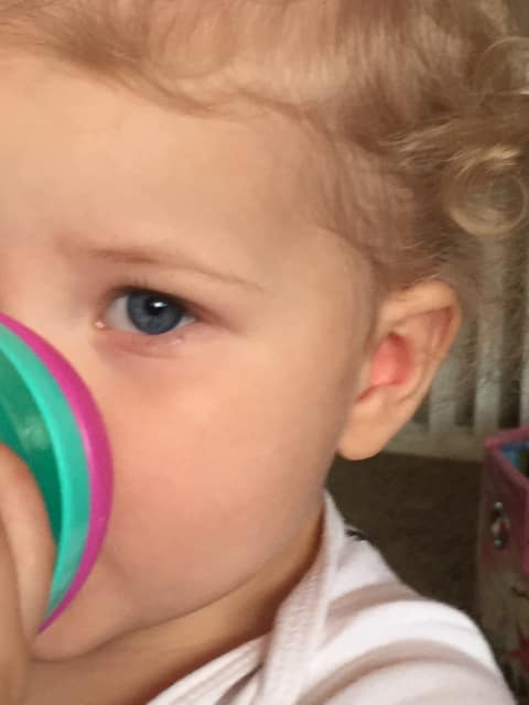 Baby face with smooth skin